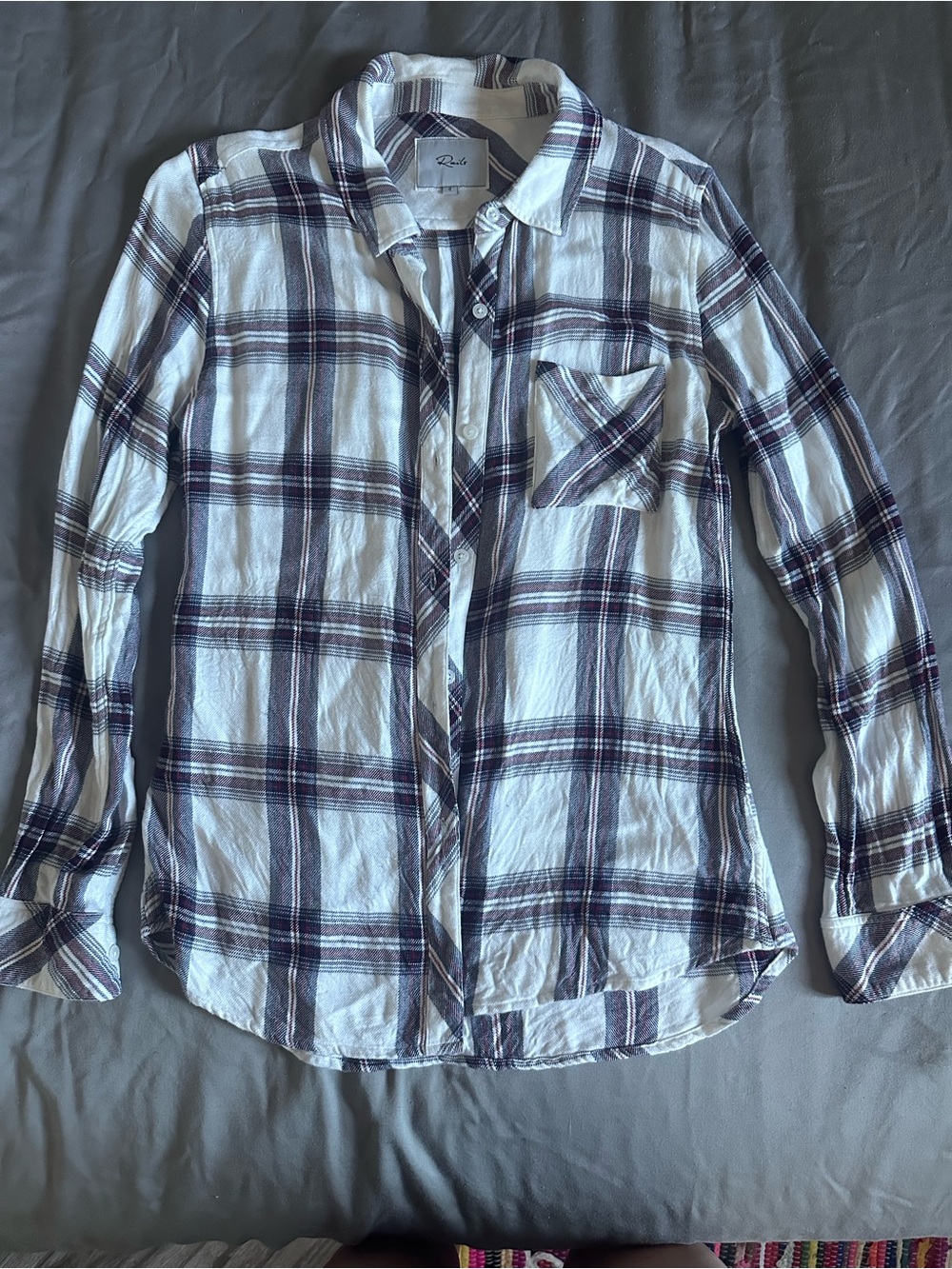 Rails White Plaid Button-Up Shirt